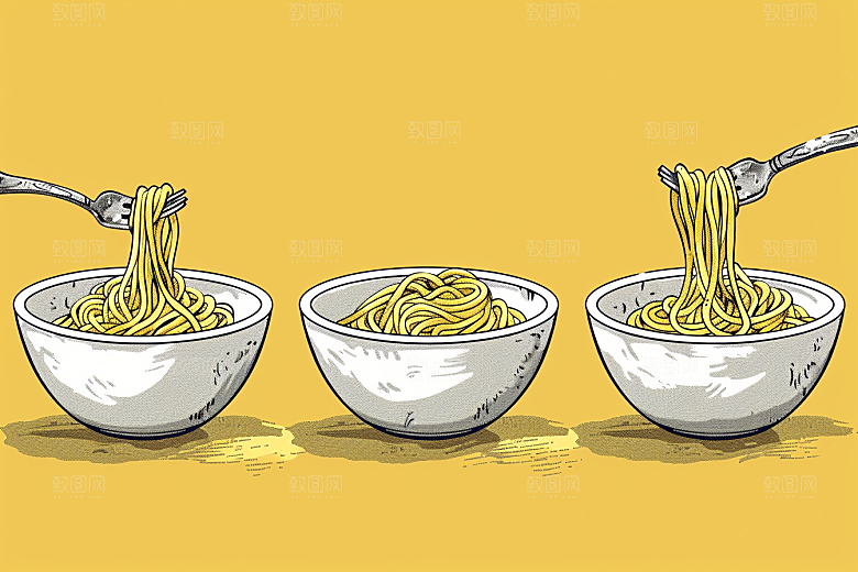 意大利面面条高清插画