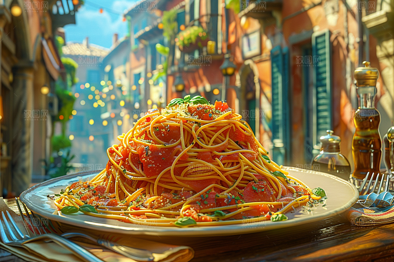 意大利面面食面条插画