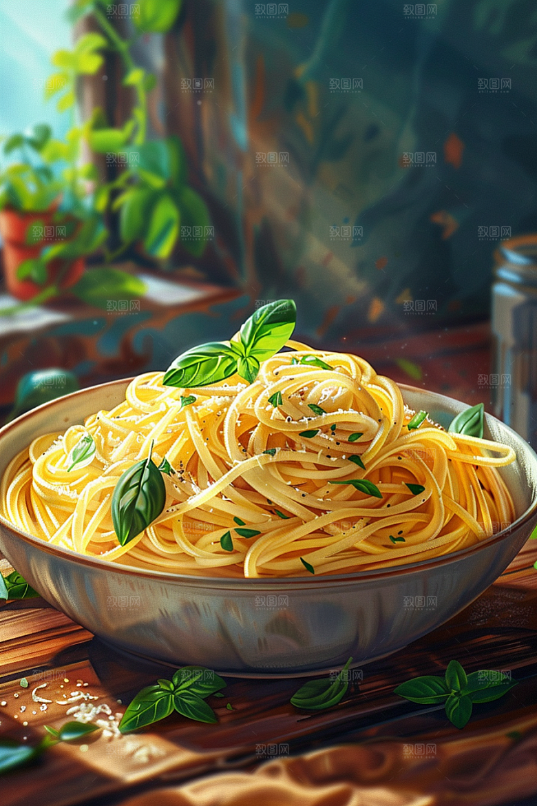 意大利面高清面条插画
