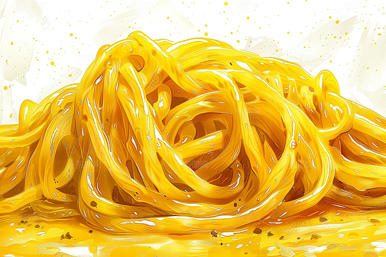 意大利面清新面食插画