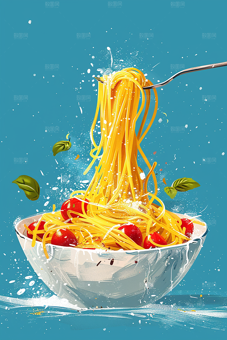 意大利面面食面条插画
