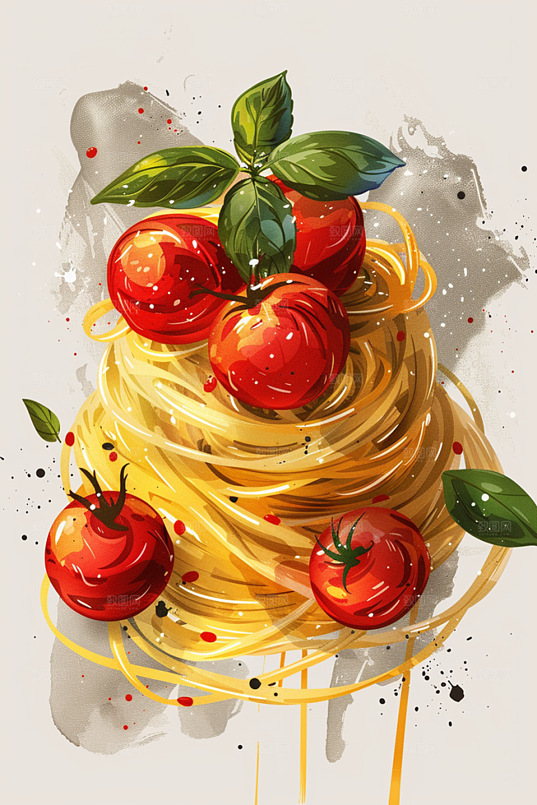 意大利面面食高清插画