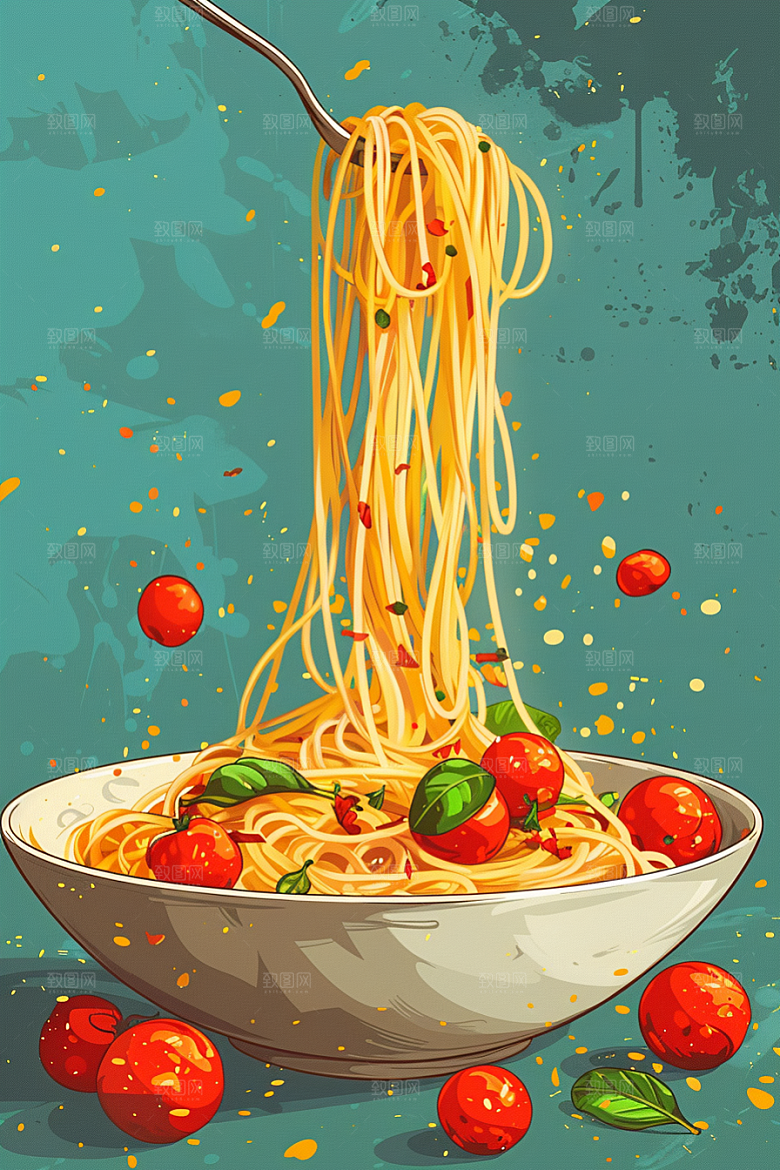 意大利面面食高清插画