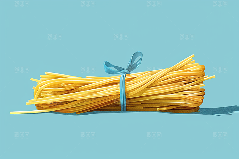 意大利面卡通手绘插画