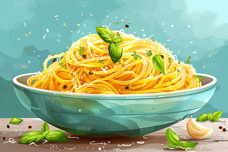 意大利面面食面条插画