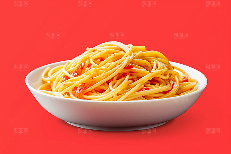 意大利面肉酱面手绘插画