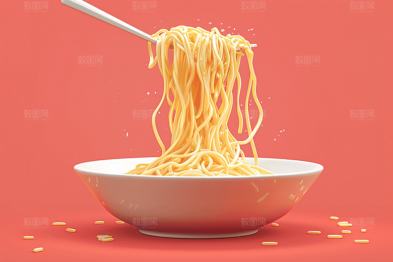 意大利面彩色高清插画