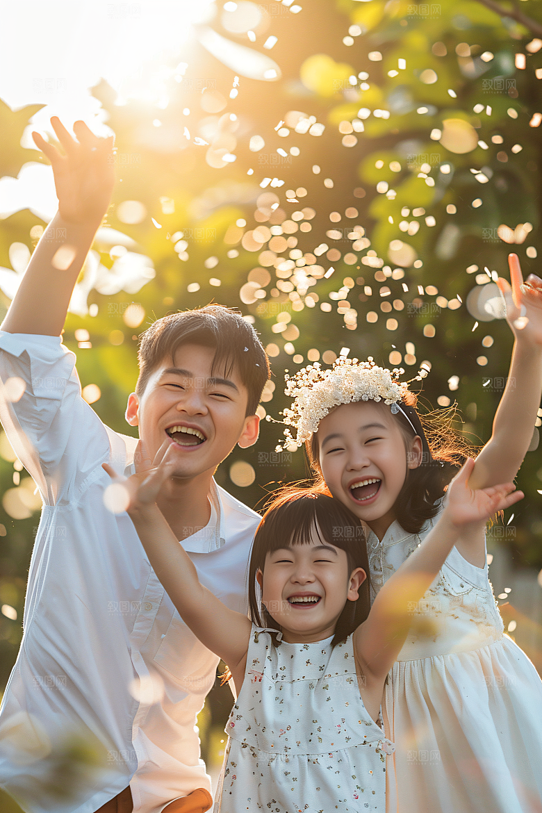 幸福一家人高清出行摄影图
