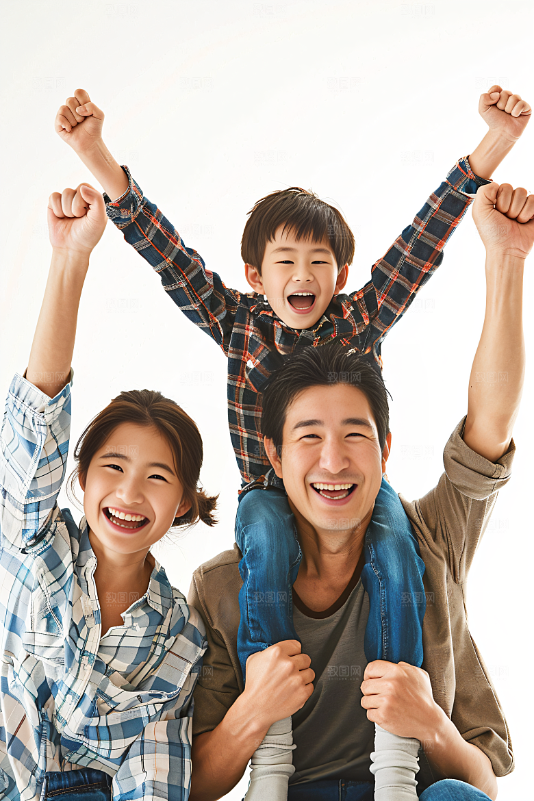 幸福一家人三口之家家庭摄影图