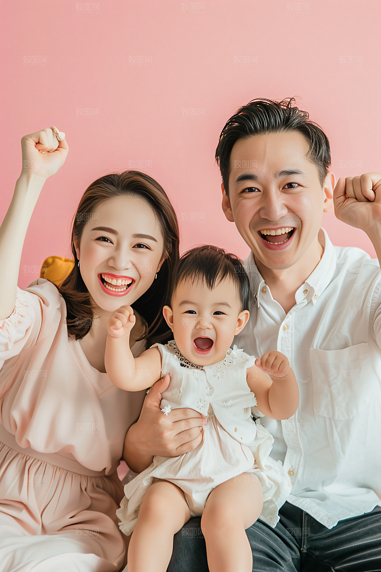 幸福一家人家庭肖像摄影图