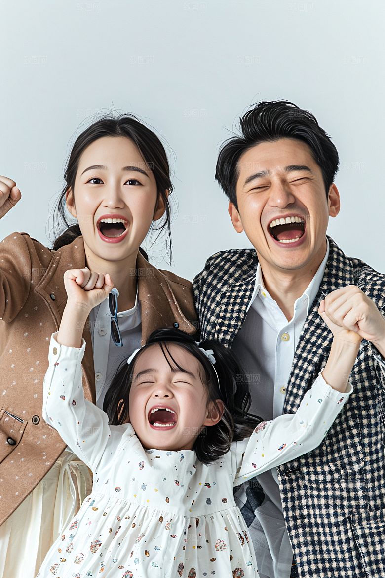 幸福一家人欢乐肖像摄影图