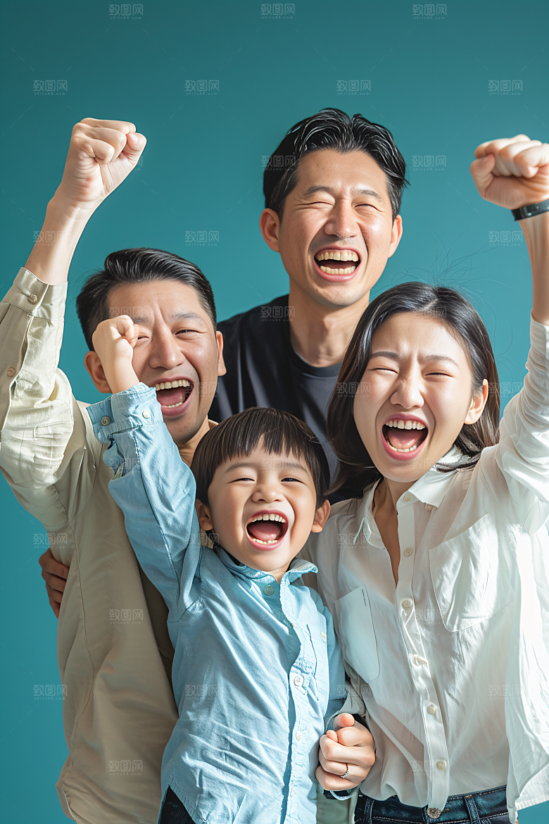 幸福一家人家庭相聚摄影图