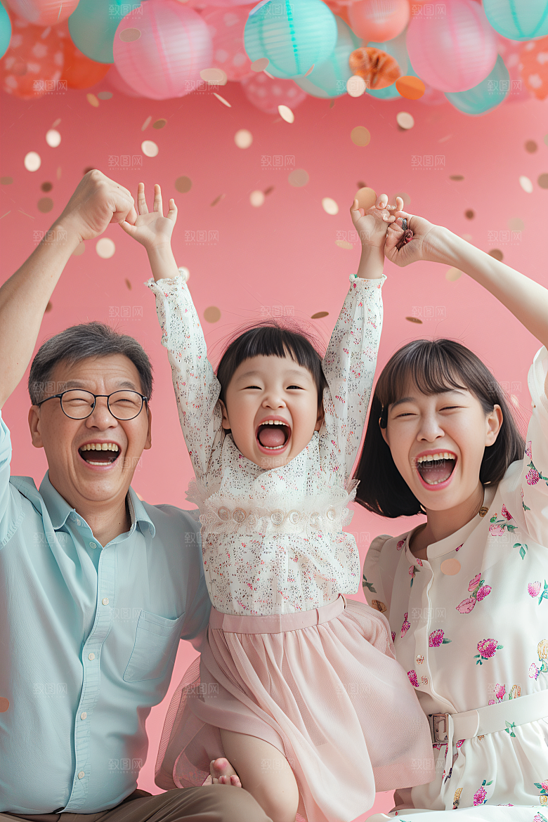 幸福一家人出游欢乐摄影图