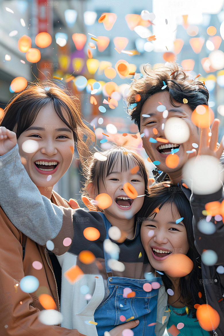 幸福一家人高清三口之家摄影图