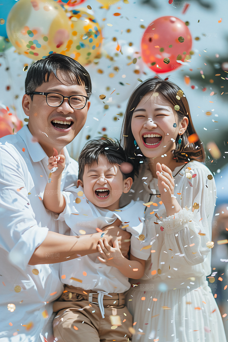 幸福一家人家庭肖像摄影图