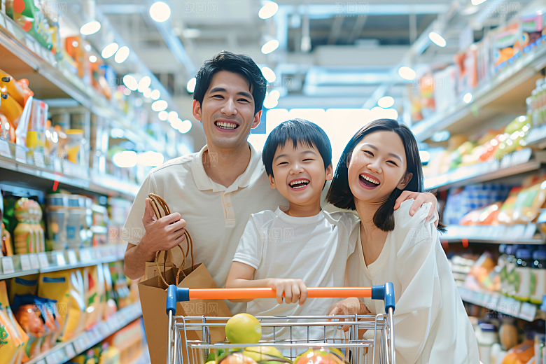 幸福一家人相聚人物摄影图