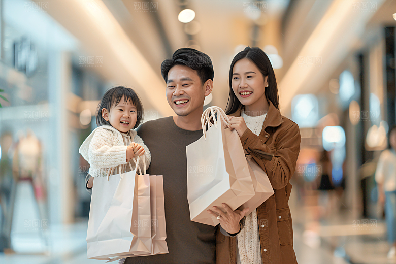 幸福一家人肖像高清摄影图