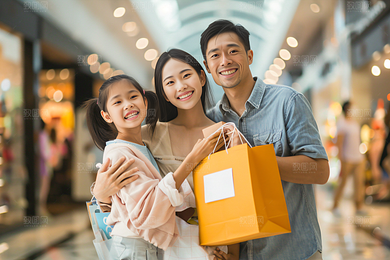 幸福一家人高清肖像摄影图