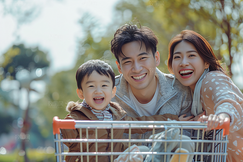 幸福一家人肖像人物摄影图