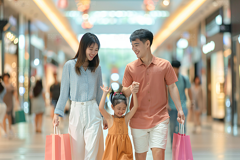 幸福一家人出行家庭摄影图