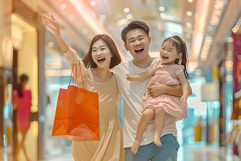 幸福一家人高清亲子摄影图