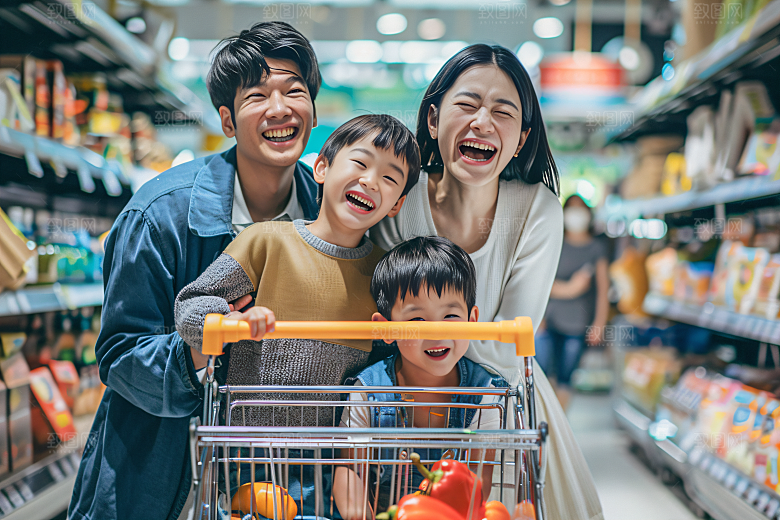 幸福一家人家庭相聚摄影图