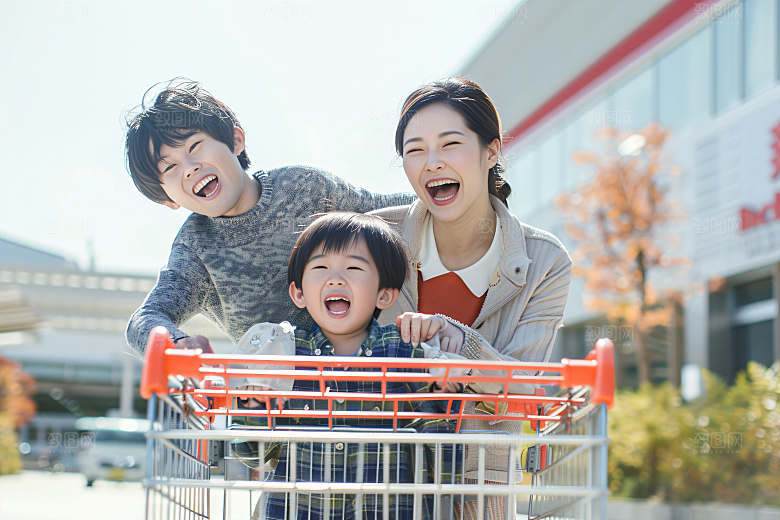 幸福一家人高清肖像摄影图
