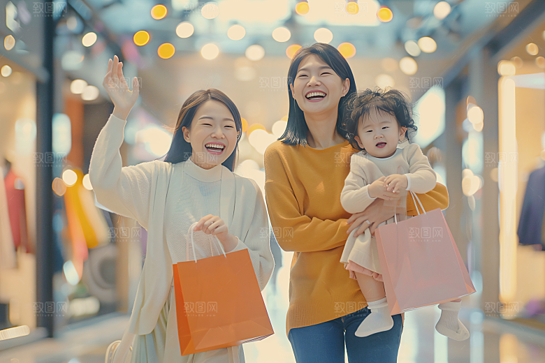 幸福一家人家庭出游摄影图