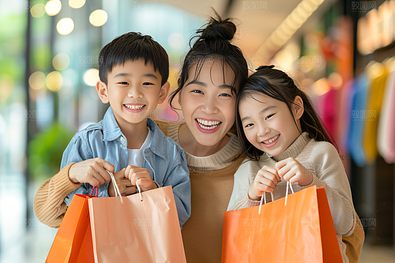 幸福一家人人物肖像摄影图