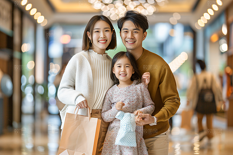 幸福一家人出游家庭摄影图