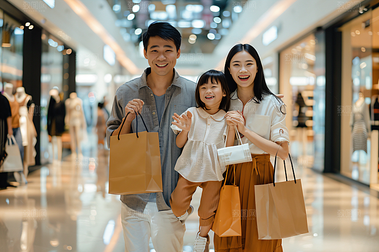 幸福一家人高清三口之家摄影图