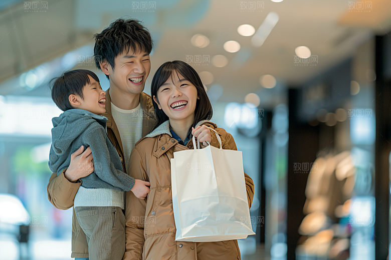 幸福一家人开心肖像摄影图