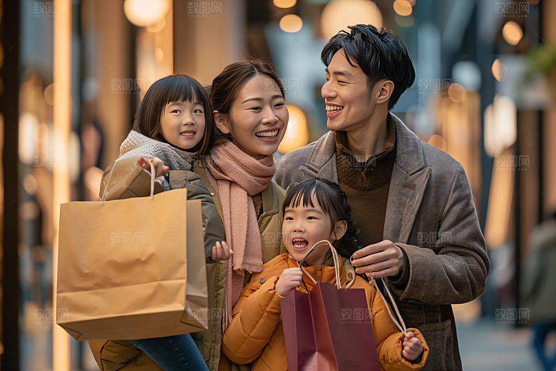 幸福一家人人物肖像摄影图