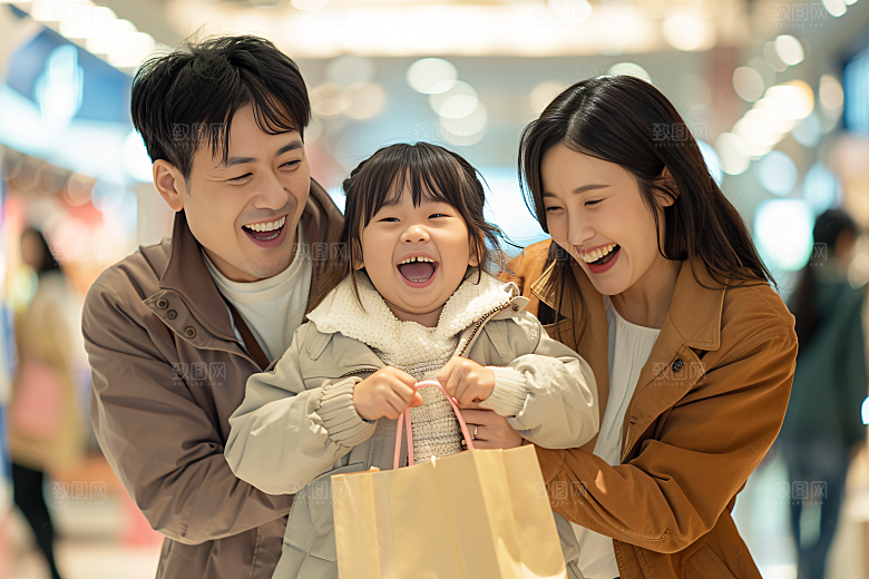 幸福一家人开心相聚摄影图