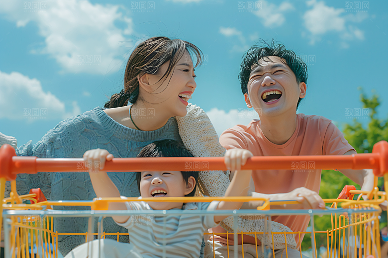 幸福一家人高清出行摄影图