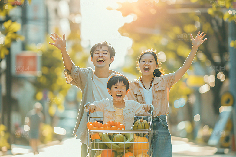 幸福一家人相聚欢乐摄影图