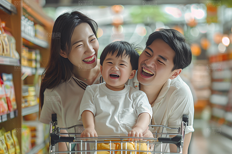 幸福一家人三口之家欢乐摄影图