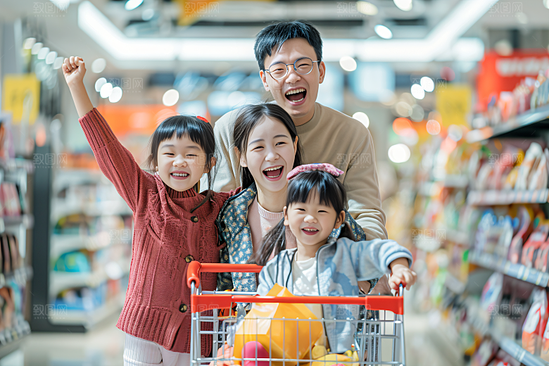 幸福一家人出行欢乐摄影图