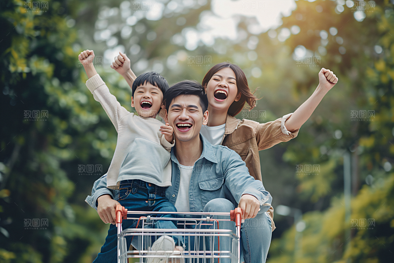幸福一家人家庭开心摄影图