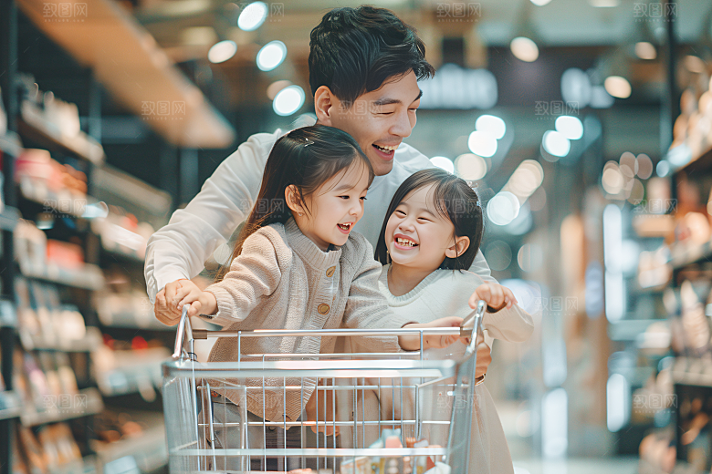 幸福一家人出游人物摄影图