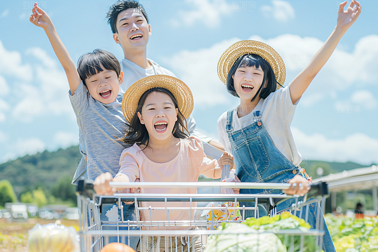 幸福一家人三口之家开心摄影图