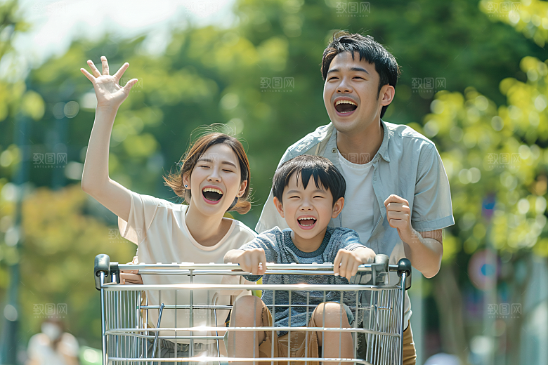 幸福一家人高清肖像摄影图