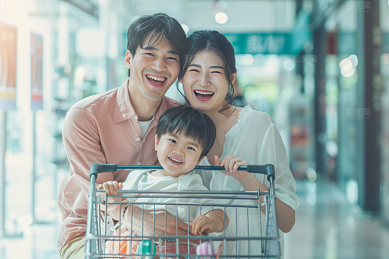 幸福一家人高清出行摄影图