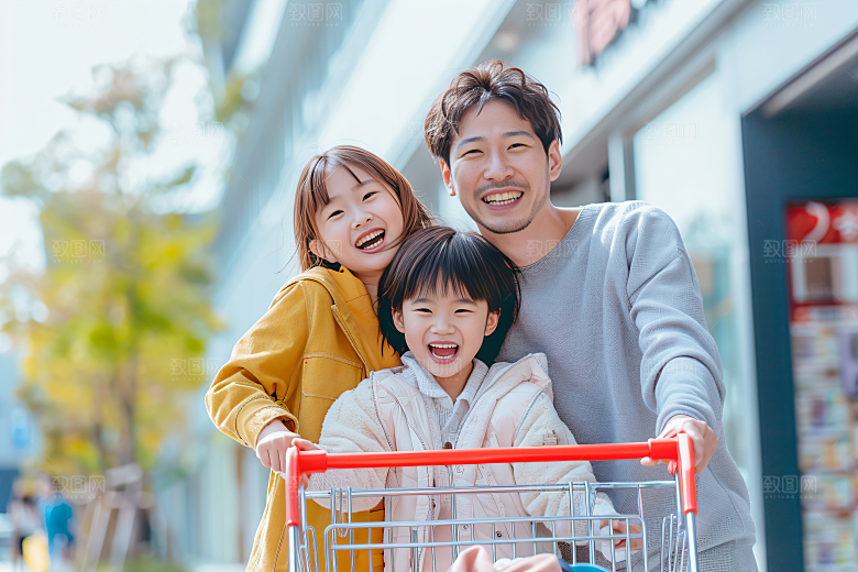 幸福一家人高清出游摄影图