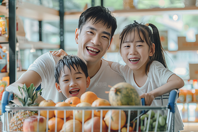 幸福一家人出行亲子摄影图