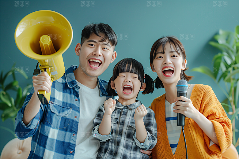 幸福一家人欢乐亲子摄影图