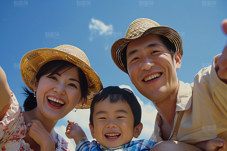 幸福一家人三口之家开心摄影图