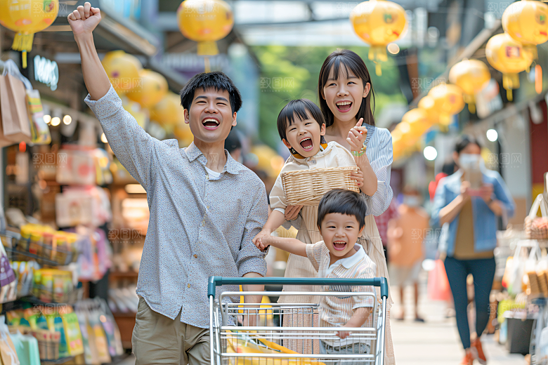 幸福一家人相聚人物摄影图