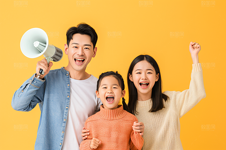 幸福一家人出游欢乐摄影图