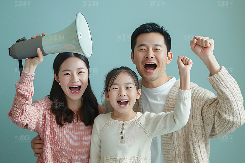 幸福一家人相聚高清摄影图